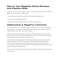 How to Turn Negative Online Reviews into Positive Ones