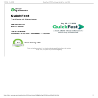 QuickFest CPD Certificate_ QuickFest July 2024