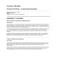 Real estate copywriting - listings & newsletters