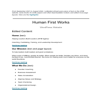[Edited and Written] HFW Website Content