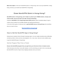 Does NordVPN Work in Hongkong?