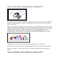 Types of Writing! (informative content)