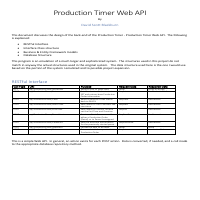 Web API for Production Timer