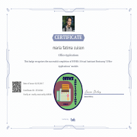 Certificate Of Completion for Office Application 