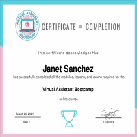 Completion of VA online course