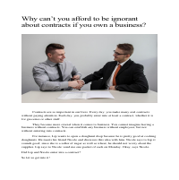 Why can’t you afford to be ignorant about contracts?
