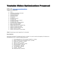 YouTube Video Optimization