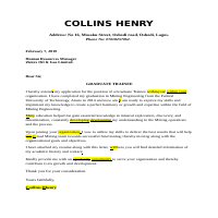 Example of corrected cover letter.