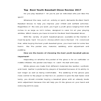 Top  Best Youth Baseball Glove Review 2017