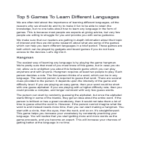 Top 5 Games To Learn Different Languages