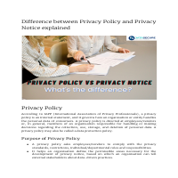 Difference b/w privacy policy and privacy notice