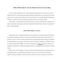 Why White Papers Convert
