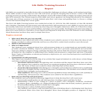 Report Writing Sample 4: Teacher's Workshop