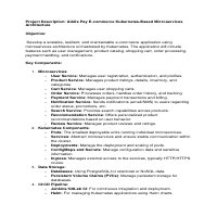 Kubernates based Project Description