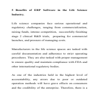 5 benefits of ERP in the Life Science industry