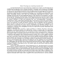 MORAL THEOLOGY -a reflective writing