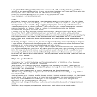 Experience and proposal