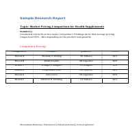 Sample Research Report