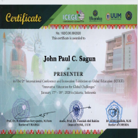 Certificate for the International Conference