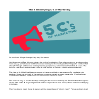 The 5 Underlying C's of Marketing