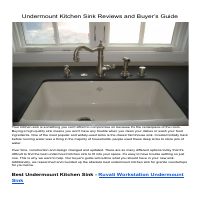 Undermount Kitchen Sink Reviewsv& Buyer's Guide