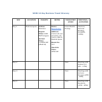 12-Day Business Travel Itinerary For Wiibi Limited 