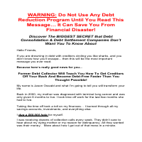 Debt Elimination Sales Copy