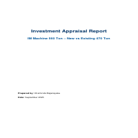 Investment Appraisal Report