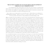 SUSTAINABLE DEVELOPMENT FROM AN LGU PERSPECTIVE