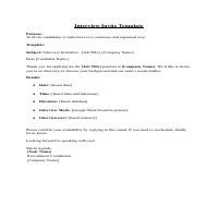 Interview invite template 