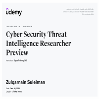 Cyber Security Threat Intelligence Researcher Preview