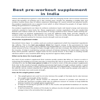 Topic-Best pre workout supplement in India