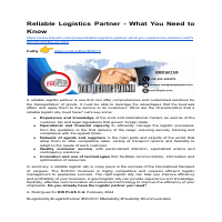 Reliable Logistics Partner
