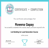 List Building for Lead Generation Certificate
