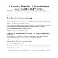 Aromatherapy Article