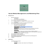 Social Media Management and Marketing Plan