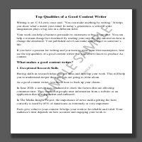 SAMPLE (BLOG) Top Qualities of a Good Content Writer