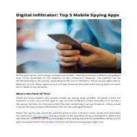 Digital Infiltrator: Top 5 Mobile Spying Apps