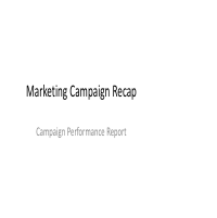 Marketing Campaign Recap Presentation
