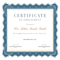 Certificate of Employment