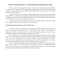 rance’s Neocolonialism