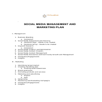 Social Media Management and Marketing Plan 