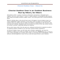 Cheviot Outdoor Gear - About Us