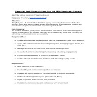 Sample job description 