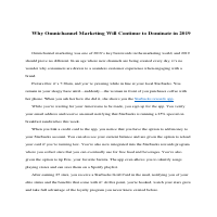 Omnichannel Marketing Dominates 2019