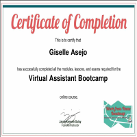 Certification for Virtual Assistant Bootcamp