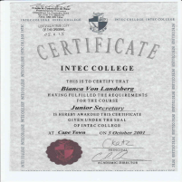 Junior Secretarial Certificate