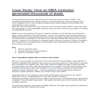 facebook lead generation for MBA Institute