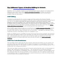 The Different Types of Medical Billing in Ontario