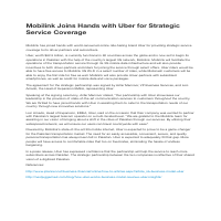 Mobilink - Uber Partnership - Newsletter Article 